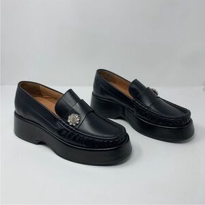 Ganni Platform Wedge Jewel Loafers Size 11